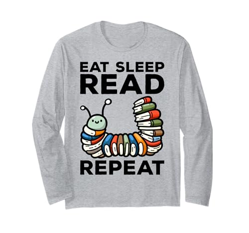Eat Sleep Read Read Read Read Read Bookaholic Design für Damen und Kinder Langarmshirt von Book Readers Reading Lovers Gift
