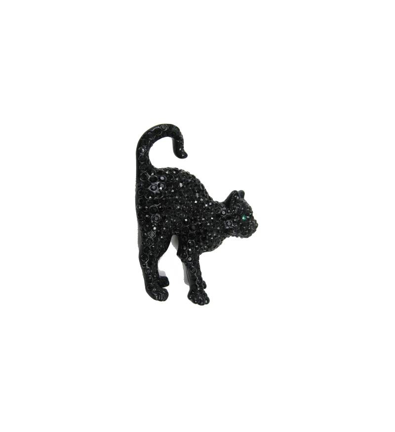 Seltene Vintage Swarovski Schwarze Katzen Brosche von BookendBoysCatShop