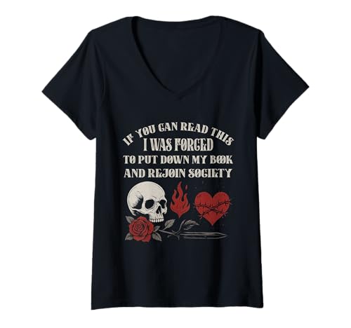 Damen Leg Mein Buch hin Spicy Books Dark Romance Romance Romantasy Reader T-Shirt mit V-Ausschnitt von Bookish Book Lover Gifts For Women