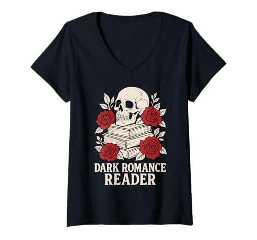 Damen Dark Romance Books Würziges Fantasy-Buch Fairy Bookworm T-Shirt mit V-Ausschnitt Damen Dark Romance Books Würziges Fantasy-Buch Fairy Bookworm T-Shirt mit V-Ausschnitt von Bookish Gothic Literature Edgy book Reader Design