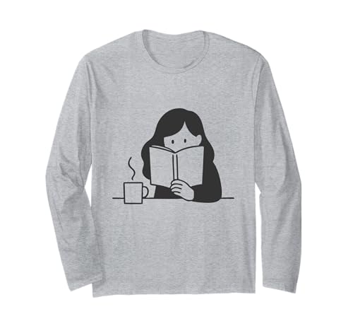 Reading Girl-Grafik für buchtrovertierte Lehrerinnen und Bibliothekarin Langarmshirt von Bookish Woman Reading Cute Graphic