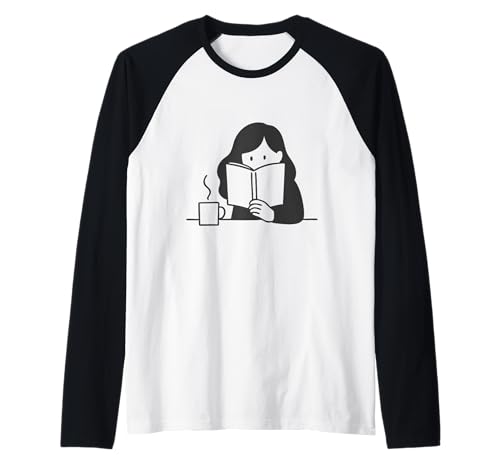 Reading Girl-Grafik für buchtrovertierte Lehrerinnen und Bibliothekarin Raglan von Bookish Woman Reading Cute Graphic