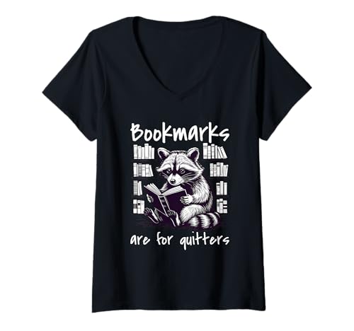 Damen Bookmarks Are For Quitters T-Shirt mit V-Ausschnitt Damen Bookmarks Are For Quitters T-Shirt mit V-Ausschnitt von Bookmarks Are For Quitters