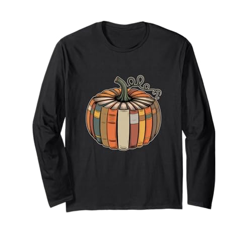 Herbst Thanksgiving Buch Kürbis Lehrer Lesen Männer Frauen Kind Langarmshirt von Books Pumpkin Teachers Halloween Thanksgiving