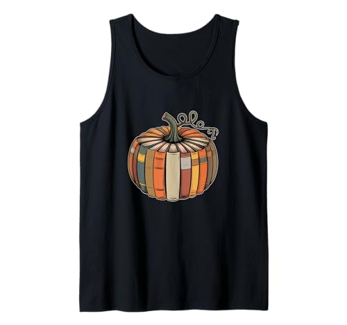 Herbst Thanksgiving Buch Kürbis Lehrer Lesen Männer Frauen Kind Tank Top von Books Pumpkin Teachers Halloween Thanksgiving