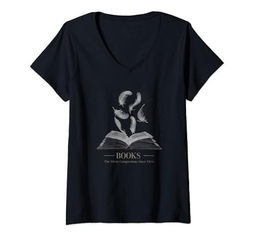 Damen Bücher: Endless Adventure Since 1454 Graphic Tees Herren Damen T-Shirt mit V-Ausschnitt Damen Bücher: Endless Adventure Since 1454 Graphic Tees Herren Damen T-Shirt mit V-Ausschnitt von Books helping introverts avoid conversation Tee