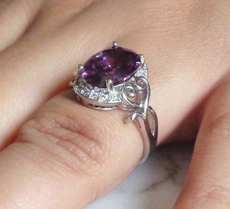 Ring Amethyst Stein Silber Cocktail Size 10 von BooksShop