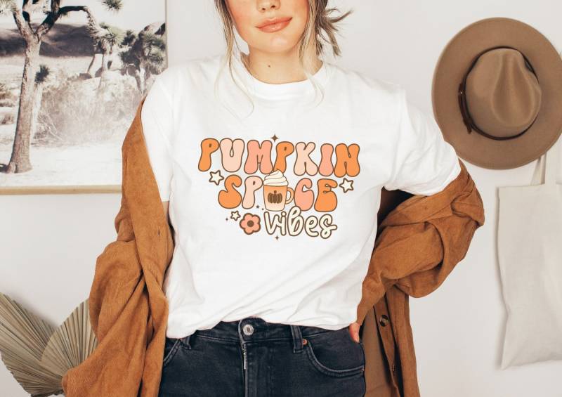 Herbst Tshirt Autumn Drinks Pumpkin Spice - Shirt Boho Kleidung Herbstliches Herbstmotiv von wodieLIEBElebt
