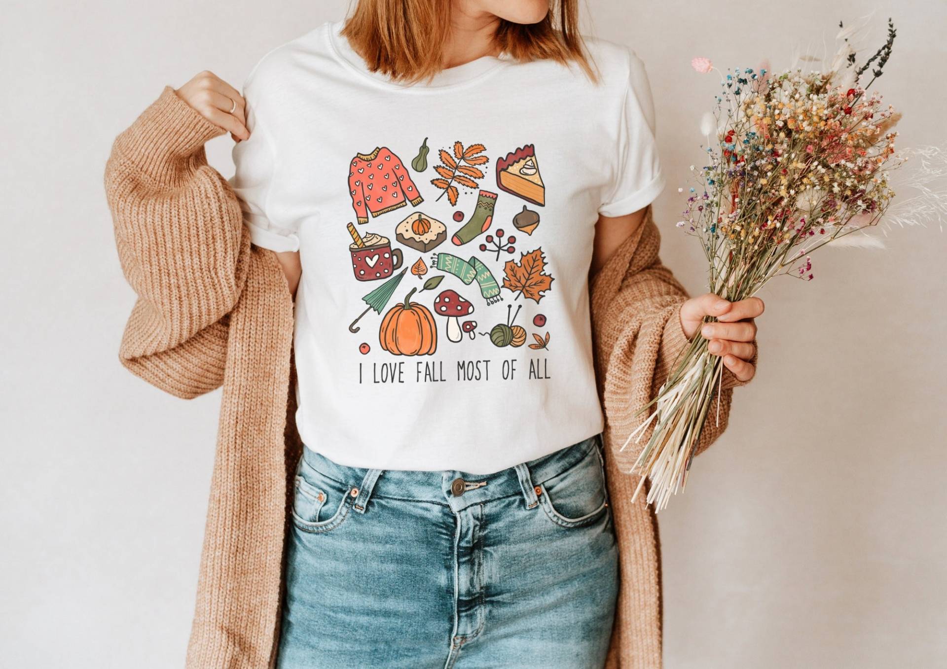 Herbst Tshirt Fall Essentials - Pumpkin Shirt Boho Kleidung Herbstliches Herbstmotiv Cottagecore-style von BooksandBotany
