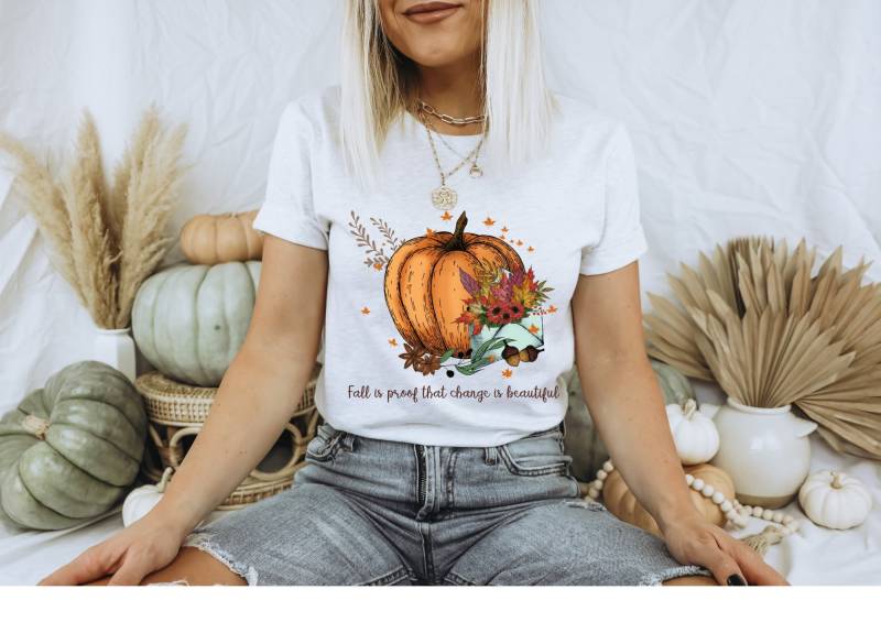 Herbst Tshirt Fall Pumpkin - Shirt Boho Kleidung Herbstliches Herbstmotiv Cottagecore-style von BooksandBotany