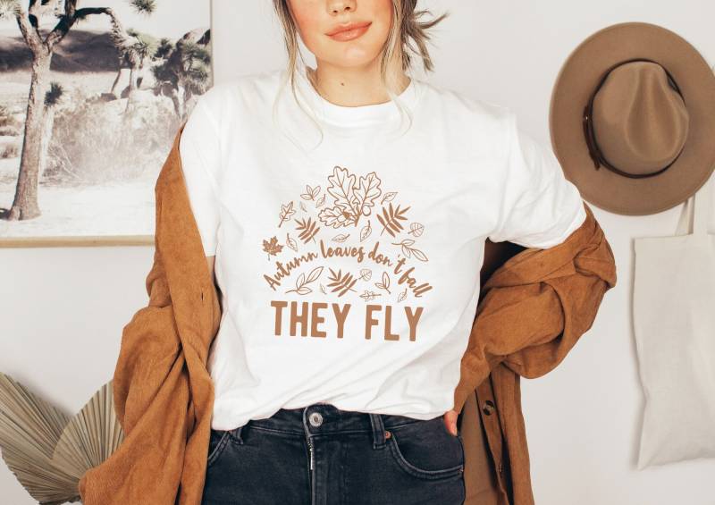 Herbst Tshirt Pastell Kürbisse Blätter - Pumpkin Shirt Boho Kleidung Herbstmotiv Cottagecore-style von wodieLIEBElebt