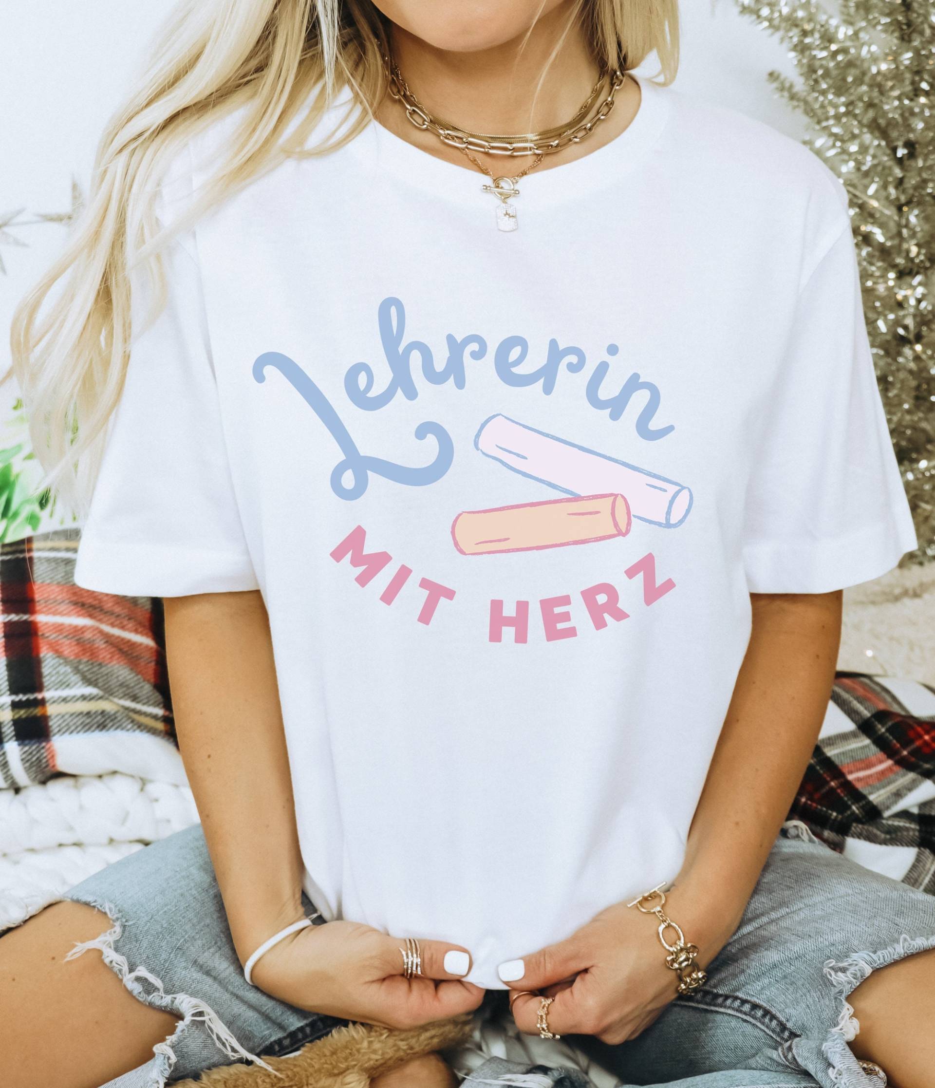 Lehrer Shirt "Lehrerin Mit Herz" Geschenk Lehrerin - Von Klasse Abschiedsgeschenk 1. Schultag von wodieLIEBElebt