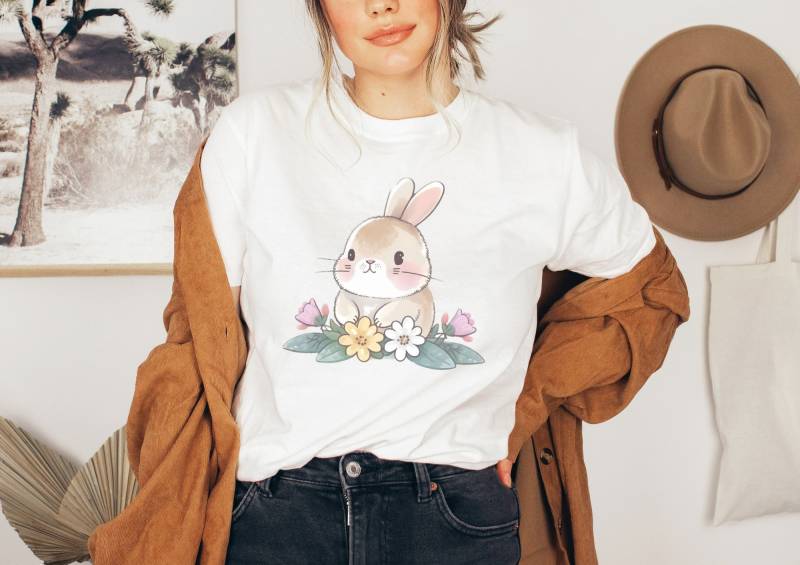 Ostern Tshirt - Easter Bunny Happy Spring Clothing Shirt Ostermotiv Cottagecorestyle von wodieLIEBElebt