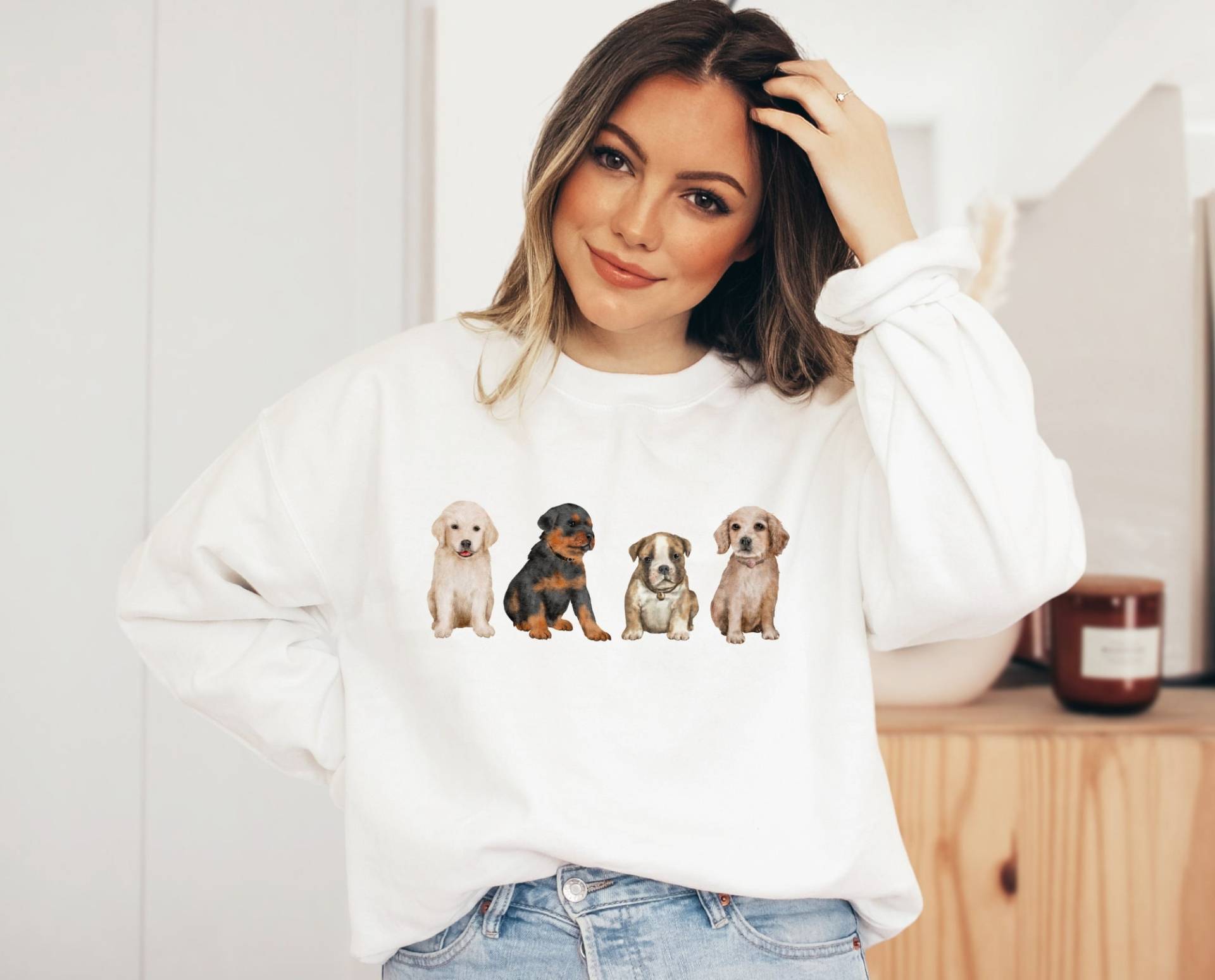 Pullover Hunde - Cute Aminal Sweater Boho Kleidung Modern Sweatshirt Cottagecore-style Pullover Hunde - Cute Aminal Sweater Boho Kleidung Modern Sweatshirt Cottagecore-style von BooksandBotany