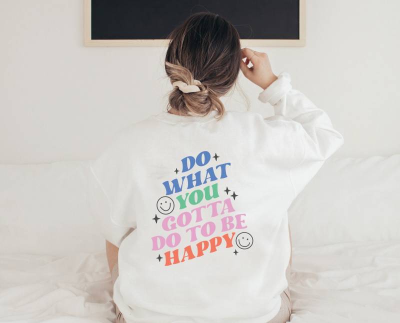 Pullover Motivational Quote - Retro Positive Vibes Sweater Boho Kleidung Inspirational Clothing Statement Shirt Cottagecore-Style von BooksandBotany