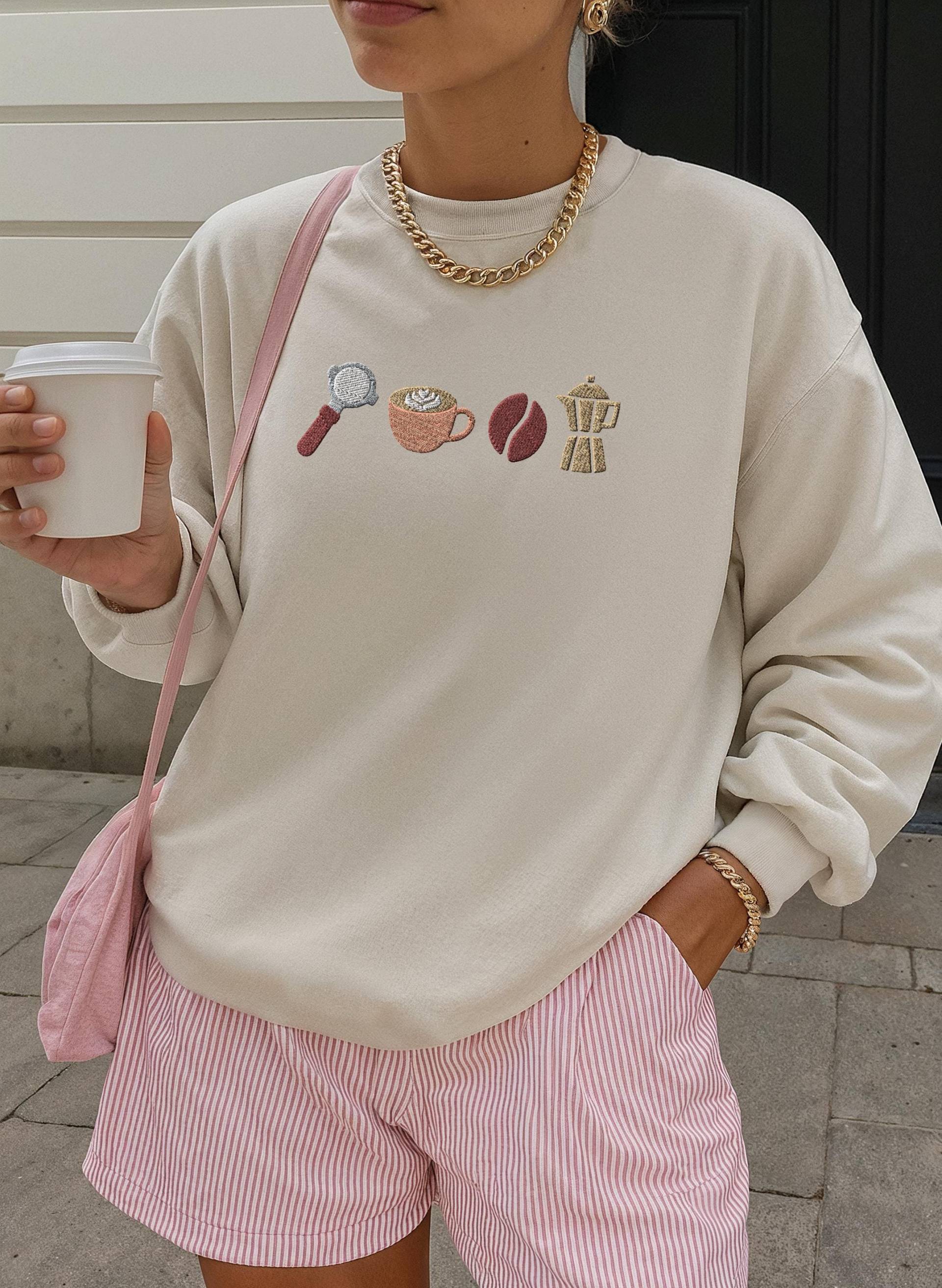 Sweater Kaffee Bestickt Barista - Icons Liebe Pullover Outfit Geschenk Coffee Geschenkidee First Uni von wodieLIEBElebt