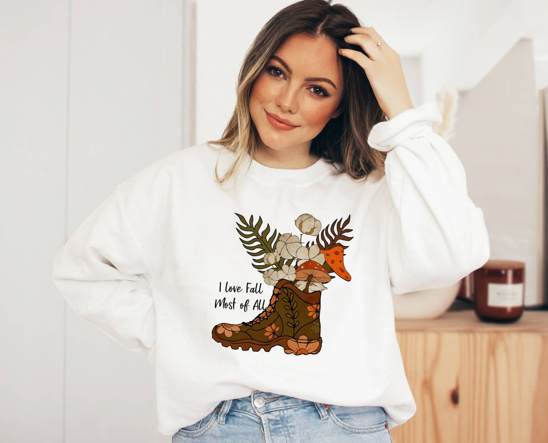 Sweatshirt Autumn Boots & - Farm Herbst Pullover Boho Kleidung Herbst-Sweatshirt Cottagecore/Sweater Sweatshirt Autumn Boots & - Farm Herbst Pullover Boho Kleidung Herbst-Sweatshirt Cottagecore/Sweater von BooksandBotany