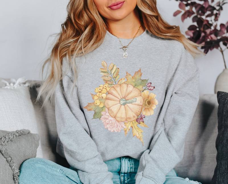 Sweatshirt Autumn Pumpkin Patch - Farm Herbst Pullover Boho Kleidung Herbst-Sweatshirt Cottagecore/Sweater von BooksandBotany