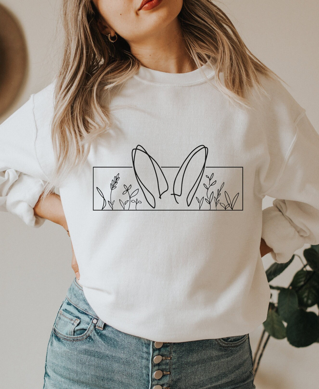 Sweatshirt Ostern Lineart - Spring Pullover Cottagecore Easter Bunny Sweater Osterhase Mystical Moon Clothes Sweatshirt Ostern Lineart - Spring Pullover Cottagecore Easter Bunny Sweater Osterhase Mystical Moon Clothes von BooksandBotany