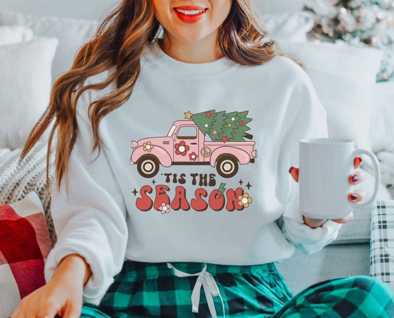 Weihnachten Pullover - Christmas Truck Sweater Boho Kleidung Clothing Cute Sweatshirt Cottagecore-style von wodieLIEBElebt