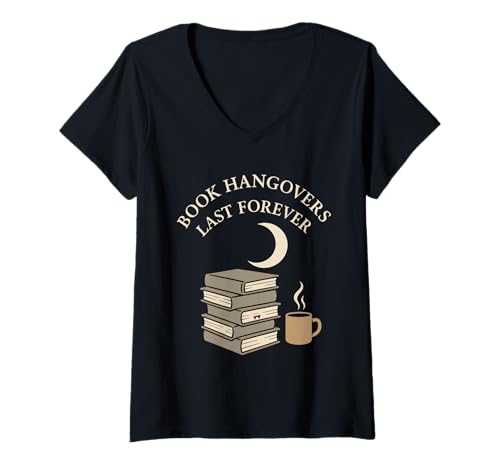 Damen Vampire Fiction Bookish Romantic Fang Reader Literary Dark T-Shirt mit V-Ausschnitt Damen Vampire Fiction Bookish Romantic Fang Reader Literary Dark T-Shirt mit V-Ausschnitt von Booktok Vampire Fan Gear Introvert Fiction Dark