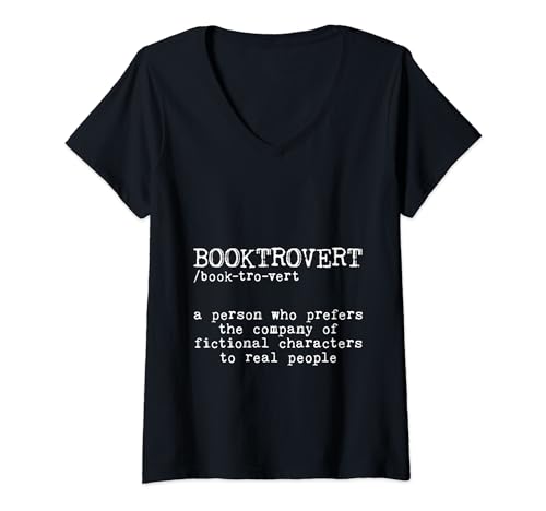 Damen Booktrovert Definition Description - T-Shirt mit V-Ausschnitt Damen Booktrovert Definition Description - T-Shirt mit V-Ausschnitt von Booktrovert Explanation