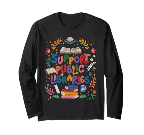 Unterstützen Sie öffentliche Bibliotheken Book Nerd Apparel Book Lover Damen Langarmshirt Unterstützen Sie öffentliche Bibliotheken Book Nerd Apparel Book Lover Damen Langarmshirt von Bookworm Outfit Support Your Local Library Womens