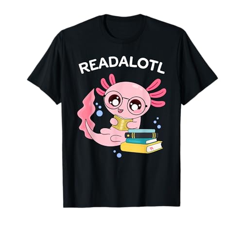 Axolotl Shirt Bücherwurm Buch Lesen Mädchen Axolotl Kostüm T-Shirt von Bookworm Shirts for Girls & Cute Axolotl Stuff