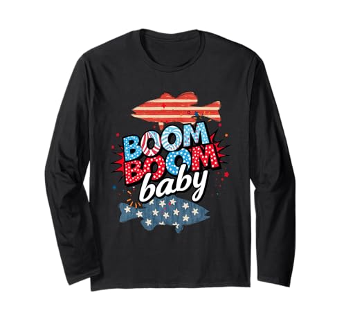Boom Baby Fish Patriotic American US Flag 4th Of July Langarmshirt Boom Baby Fish Patriotic American US Flag 4th Of July Langarmshirt von Boom Baby Fish Patriotic 4th Of July Shirt