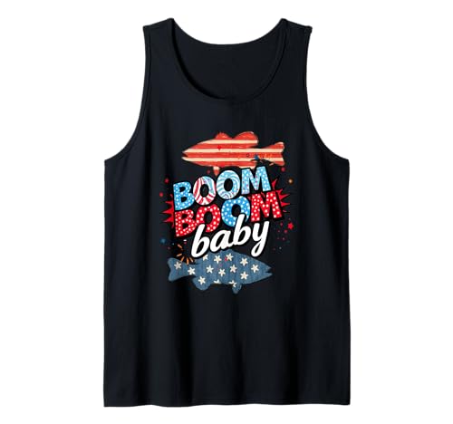 Boom Baby Fish Patriotic American US Flag 4th Of July Tank Top Boom Baby Fish Patriotic American US Flag 4th Of July Tank Top von Boom Baby Fish Patriotic 4th Of July Shirt