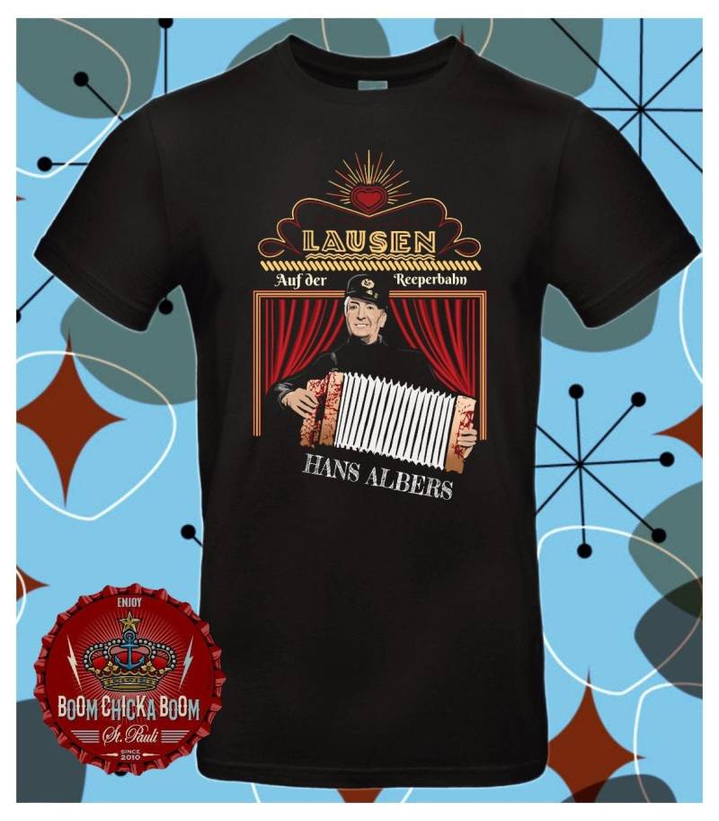 Hans Albers Auf Der Reeperbahn Hamburg St.pauli Herren T Shirt Rockabilly Tattoo Oldschool von BoomChickaBoomShop