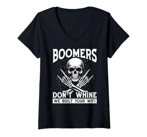 Damen Boomers Don’t Whine We Built Your WiFi Lustiger Spruch T-Shirt mit V-Ausschnitt Damen Boomers Don’t Whine We Built Your WiFi Lustiger Spruch T-Shirt mit V-Ausschnitt von Boomer Humor Generation Sarkasmus Spüche Designs