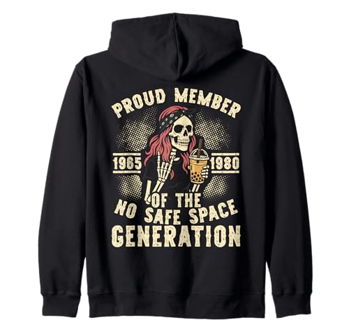 Proud Member of The No Safe Space Generation Retro Damen Kapuzenjacke von Boomer Humor Generation Sarkasmus Spüche Designs