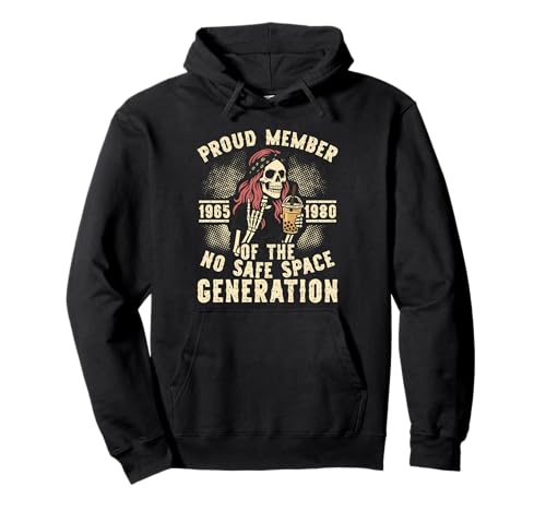 Proud Member of The No Safe Space Generation Retro Damen Pullover Hoodie von Boomer Humor Generation Sarkasmus Spüche Designs