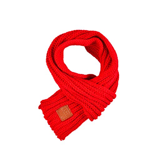 Boomly Baby Kinder Strickschal Wollschal Niedlich Winter warm Schals Halstücher Nackenwärmer Für Jungen Mädchen (Rot) von Boomly