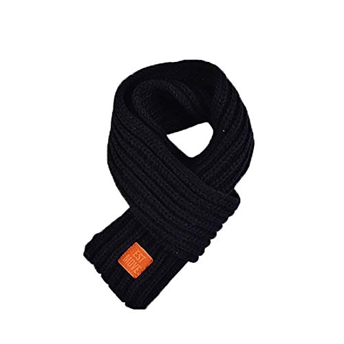 Boomly Baby Kinder Strickschal Wollschal Niedlich Winter warm Schals Halstücher Nackenwärmer Für Jungen Mädchen (Schwarz) von Boomly