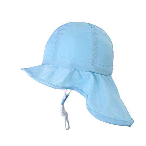 Boomly Baby Sonnenhut Mit Nackenschutz Outdoor Schirmmütze Sommerhut UV-Schutz Sonnenschutzhut Strandhut Für 0-3 Jahre alt Jungen Mädchen von Boomly