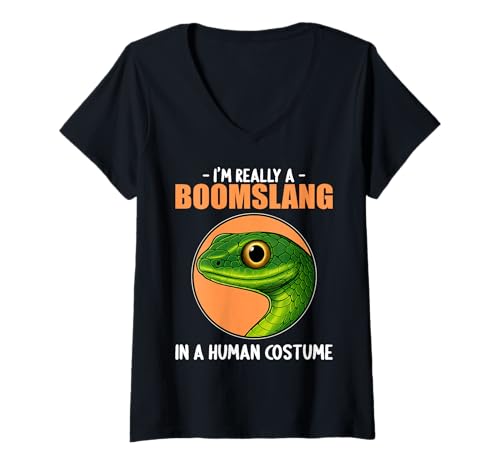 Damen Boomslangs Boomslang T-Shirt mit V-Ausschnitt Damen Boomslangs Boomslang T-Shirt mit V-Ausschnitt von Boomslangs Boomslang Tier Shop