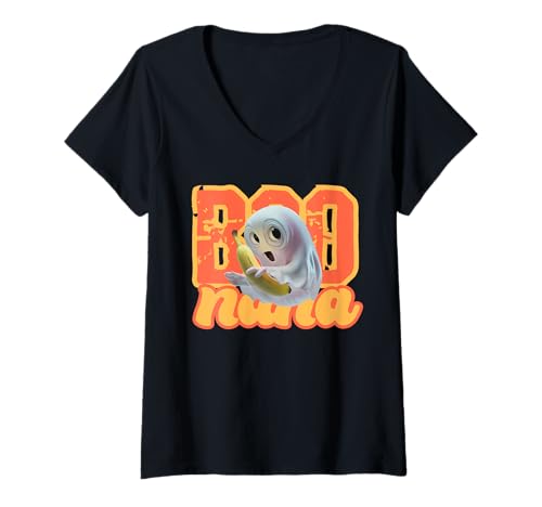 Damen Boonana Süßes Geisterbanane Halloween Kostüm für Jedermann T-Shirt mit V-Ausschnitt Damen Boonana Süßes Geisterbanane Halloween Kostüm für Jedermann T-Shirt mit V-Ausschnitt von Boonana Halloween Costume Merch for All Ages and