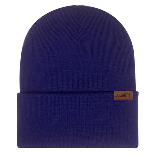 Boonbery Mütze Herren Mütze Damen Unisex Beanie Wintermütze Strickmütze klassisches Design Weiche Dünne Mütze Ideal für Alle Jahreszeiten Blau von Boonbery