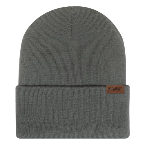 Boonbery Mütze Herren Mütze Damen Unisex Beanie Wintermütze Strickmütze klassisches Design Weiche Dünne Mütze Ideal für Alle Jahreszeiten Grau von Boonbery