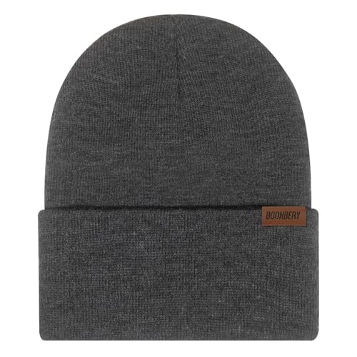 Boonbery Mütze Herren Damen Unisex Beanie Wintermütze Strickmütze Klassisches Design Weiche Dünne Ideal für Alle Jahreszeiten Hanfgrau von Boonbery