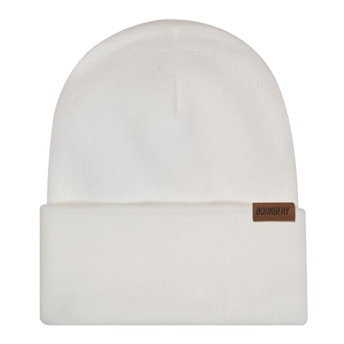 Boonbery Mütze Herren Damen Unisex Beanie Wintermütze Strickmütze klassisches Design Weiche Dünne Mütze Ideal für Alle Jahreszeiten Weiß von Boonbery