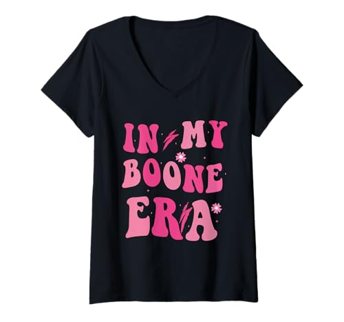 Damen Lustiges Boone-Herz-T-Shirt mit Meme-Westernmotiv in meiner Boone-Ära T-Shirt mit V-Ausschnitt von Boone Era Western Gift Shirts