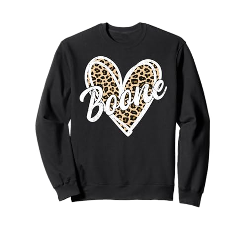Boone Personalisierter Name Herz Leopard Vintage Frau Mädchen Sweatshirt von Boone Family Name Vintage