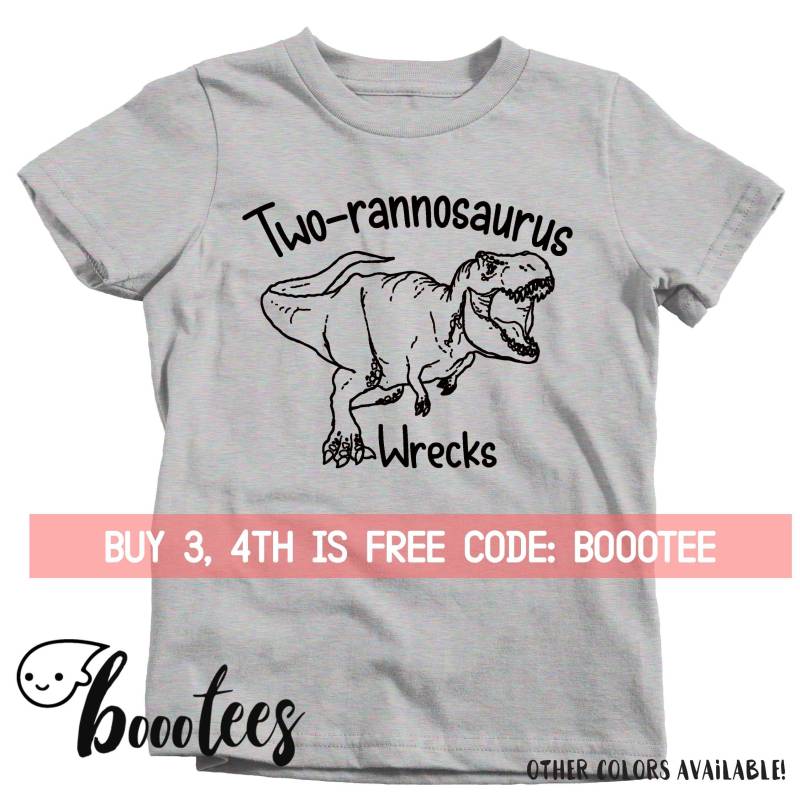 2. Geburtstagsshirt Dinosaurier Shirt Kinder Junge Kleinkind T-Shirt Second Bday Turning Two 2 Years Old Nephew Son Daughter Party Favors Girl von BoooTees