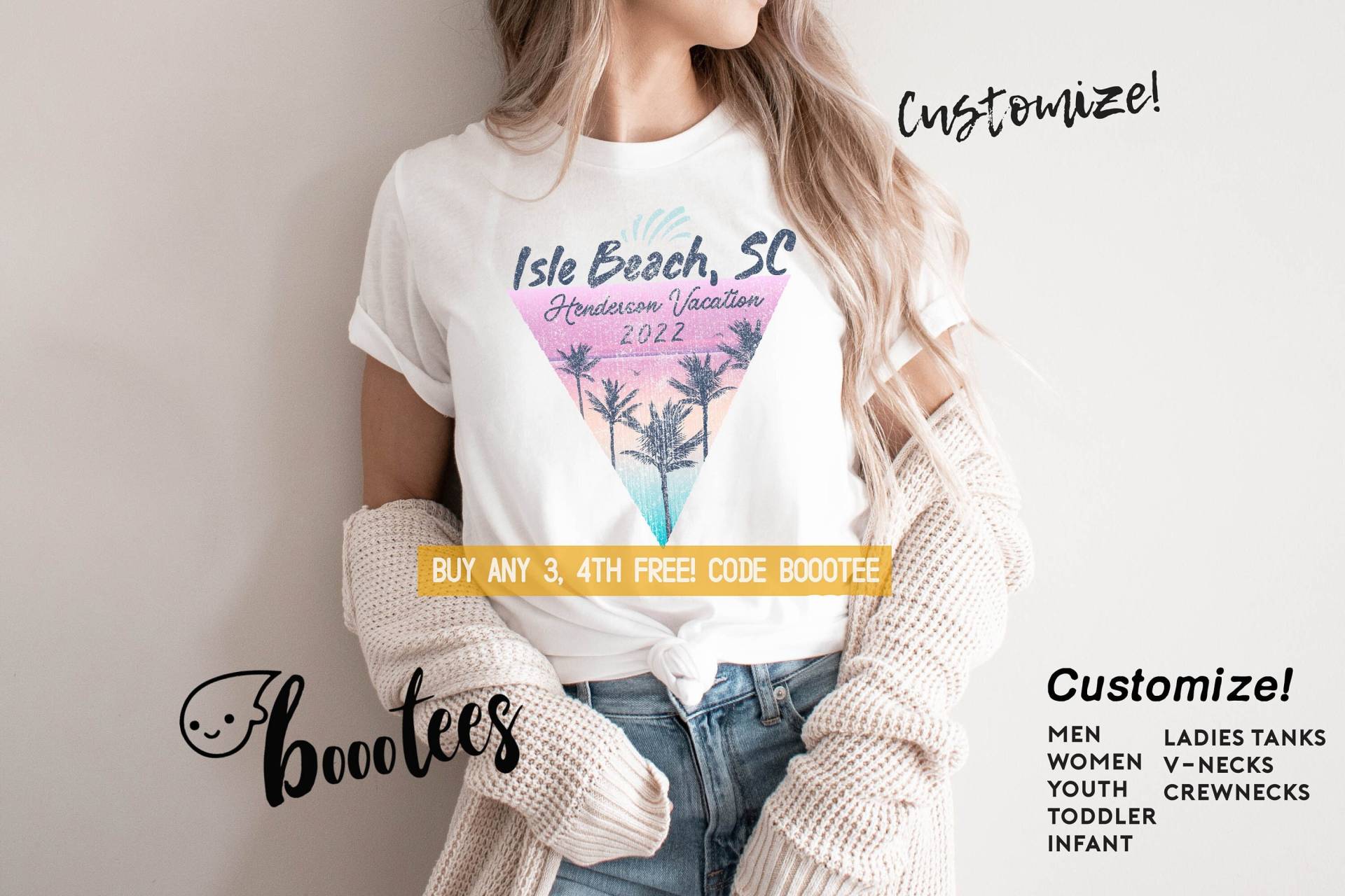 Benutzerdefinierte Urlaub Shirts Strand Passenden Familie T-Shirt Männer Kinder Frauen Jungen Mädchen Kind Tank Top V-Ausschnitt Sommer Lager Retro von BoooTees