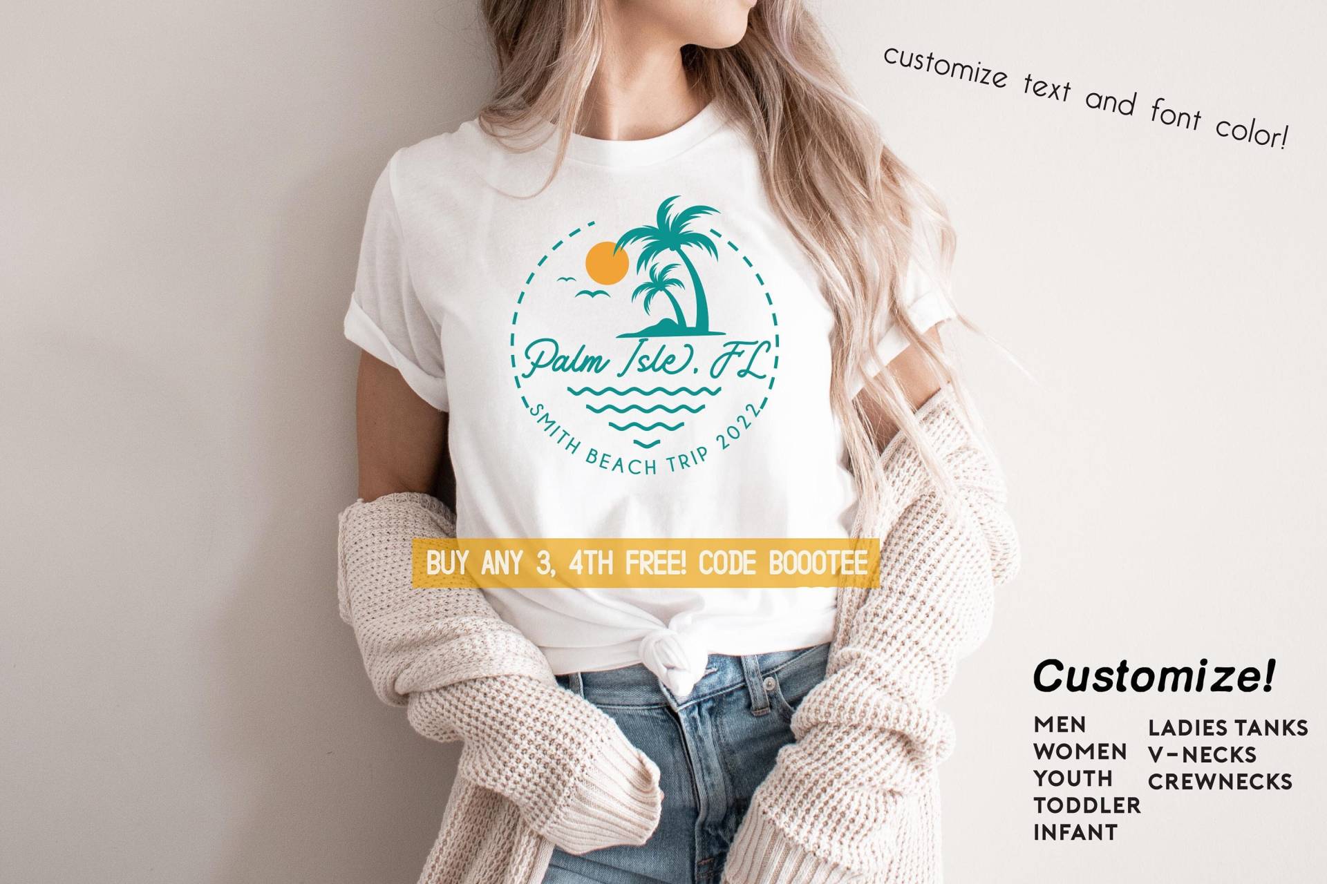 Custom Beach Shirts Urlaub Passende Familie T-Shirt Herren Kinder Frauen Tshirt Junge Mädchen Kleinkind Tops Sommer von BoooTees