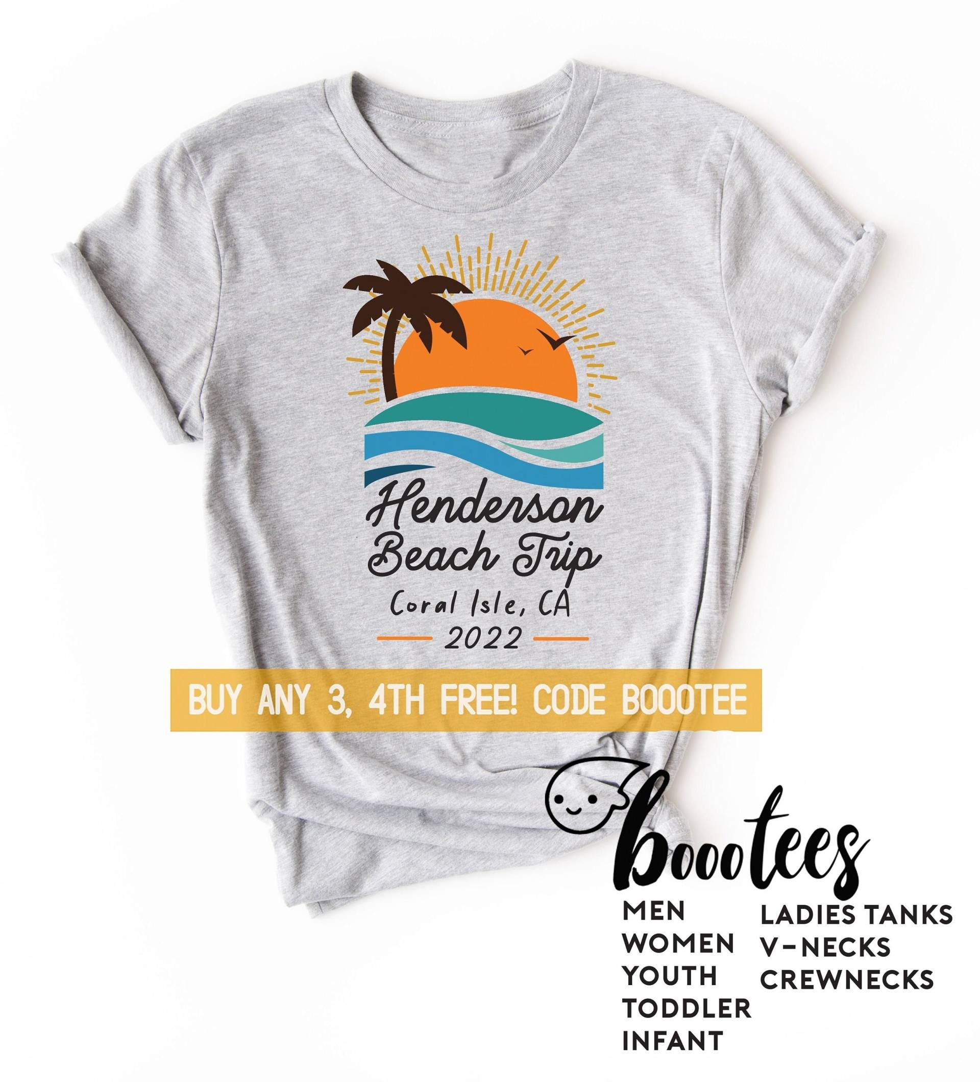 Urlaub T-Shirts Passende Familie Strand T-Shirt Herren Kinder Frauen Tshirt Junge Mädchen Kleinkind V-Ausschnitt Custom Travel Group Road Trip von BoooTees