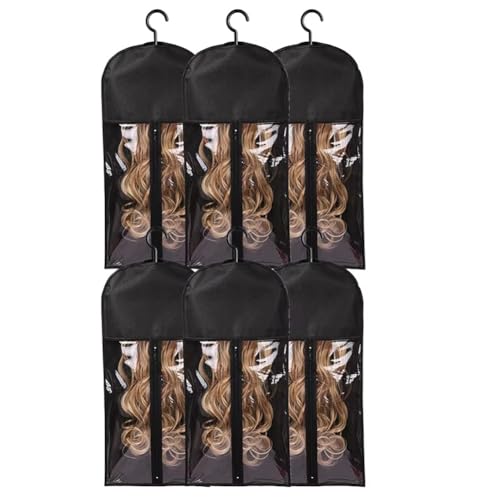 Booso 6 Stück Aufbewahrungstasche für Lange Haarverlängerungen, Vlies, Staubdicht, Tragetaschen für Perücken mit Kleiderbügel für Den Organizer im Salon zu Hause Booso 6 Stück Aufbewahrungstasche für Lange Haarverlängerungen, Vlies, Staubdicht, Tragetaschen für Perücken mit Kleiderbügel für Den Organizer im Salon zu Hause von Booso
